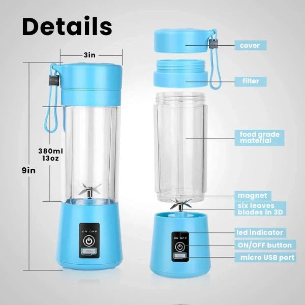 BlendMate™ – 2-in-1 Portable Juicer Bottle | Compact, USB Rechargeable & Travel-Friendly
